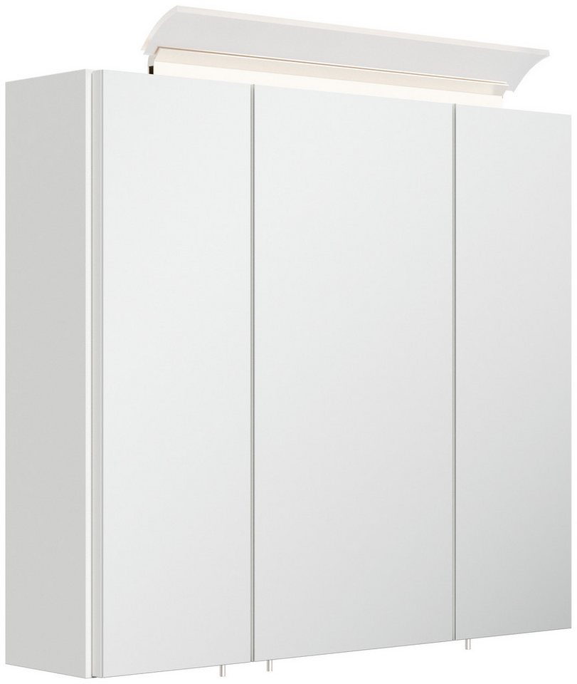 Magnolia Home Badmöbel-Set Badmöbelset Taifun 70cm 2tlg mit Spiegelschrank weiß Hgl Bild 5