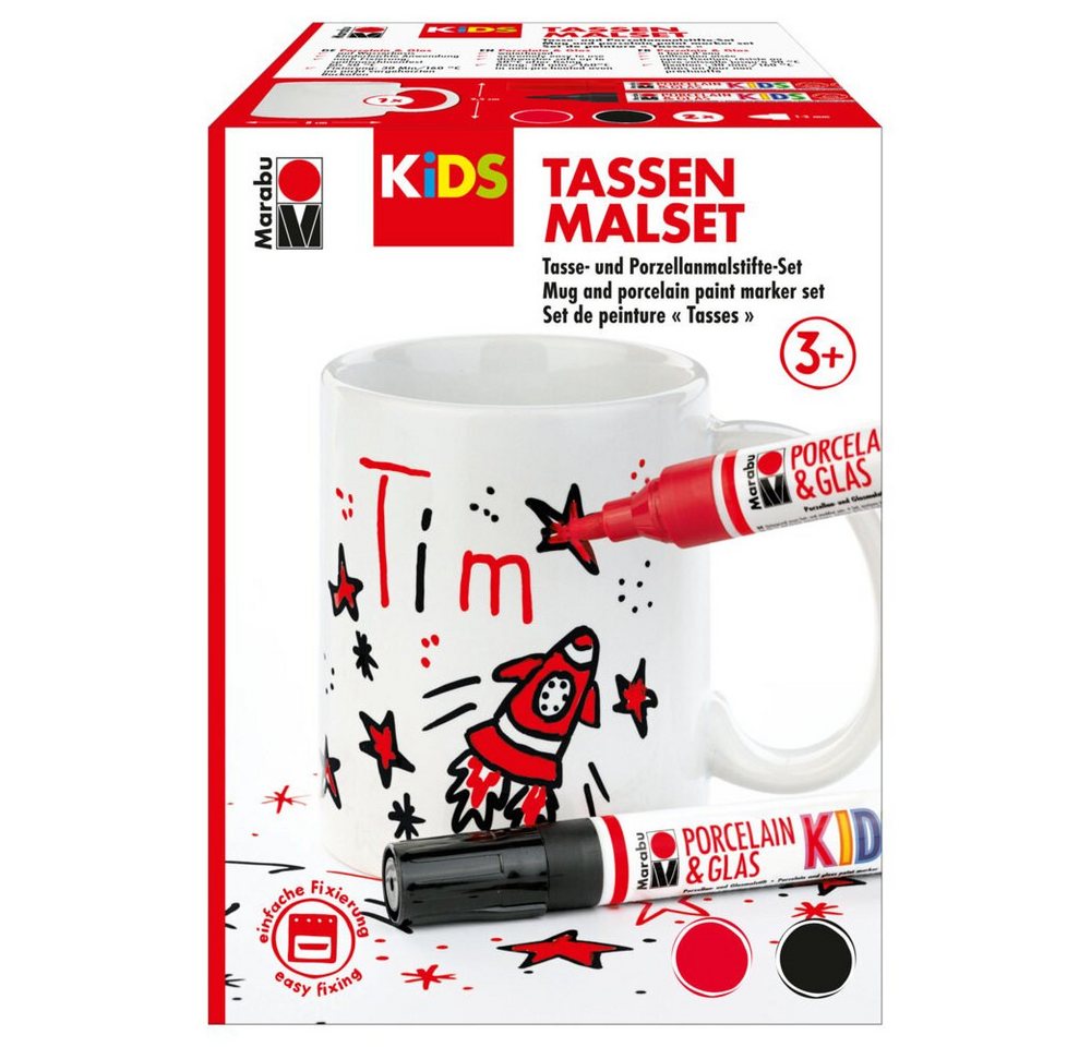 Marabu Malstift Marabu KiDS Porcelain und Glaspainter Tassen Malset Tim