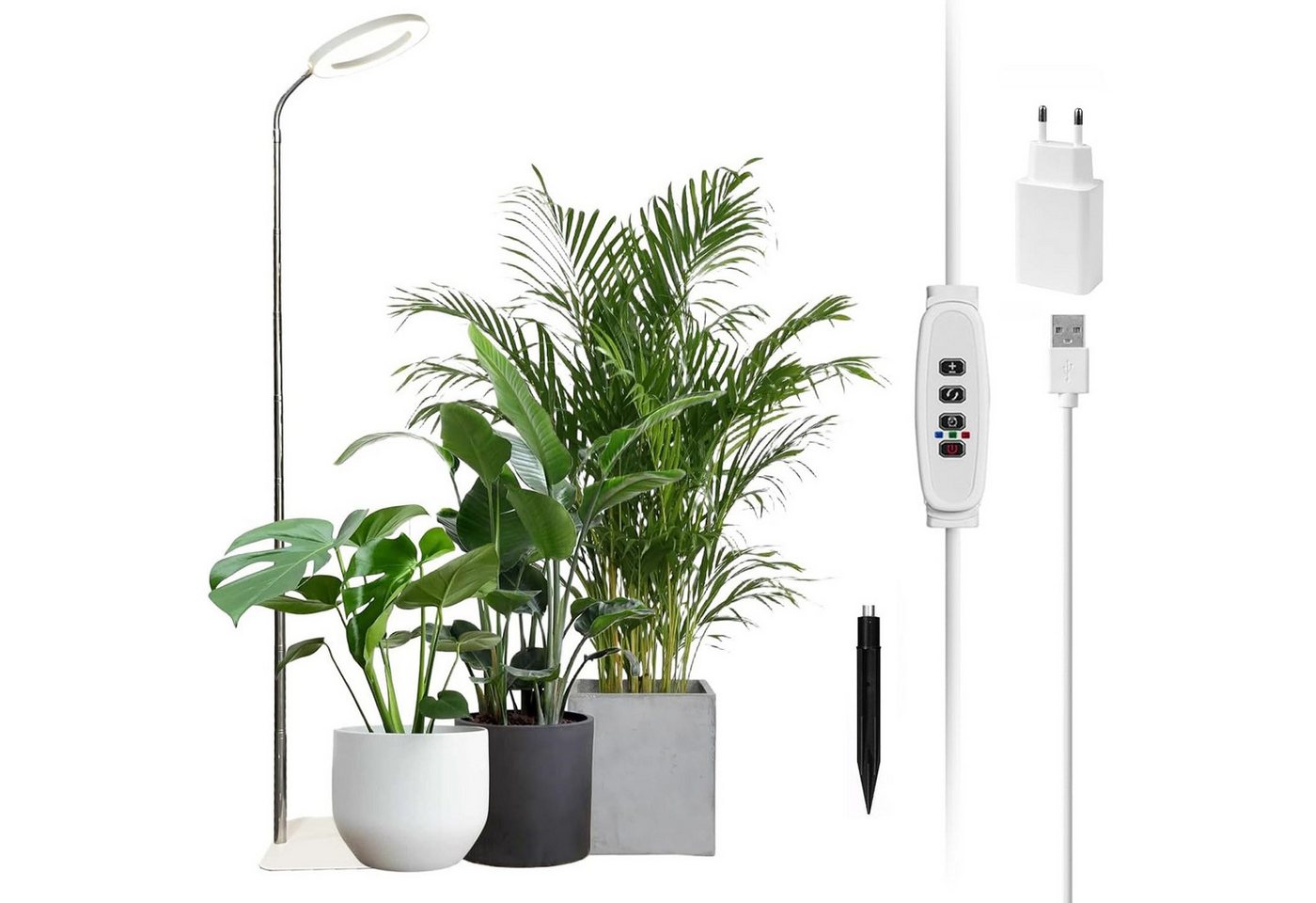 Lapamax Pflanzenlampe Pflanzenlampe LED Vollspektrum mit Standfuß, 3 Lichtmodi, LED, Timer 3/9/12H, 10 Dimmstufen, Höhenverstellbar für große Pflanzen Bild 4