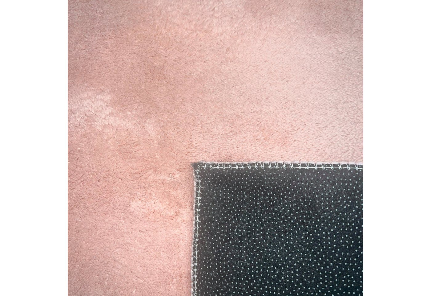 Carpetia Teppich Samtiges Uni-Design, rechteckig, Höhe: 10 mm, samtig weich, pflegeleicht, rutschhemmende Rückseite Bild 3