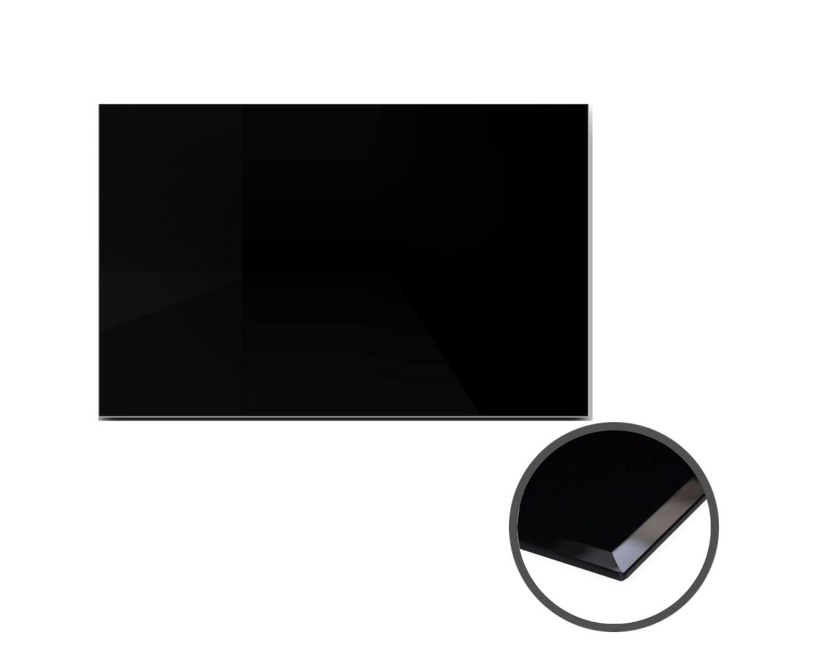 HOOZ Bodenschutzplatte aus 6mm ESG 90x60cm, rechteckige Funkenschutz Fasettenschliff Schwarz, Kamin Glas, 1-St., belastbare Glasauflage, Glasplatte, Schutzglas, Bodenschutzglas für Kamin, Ofen und Boden Bild 2