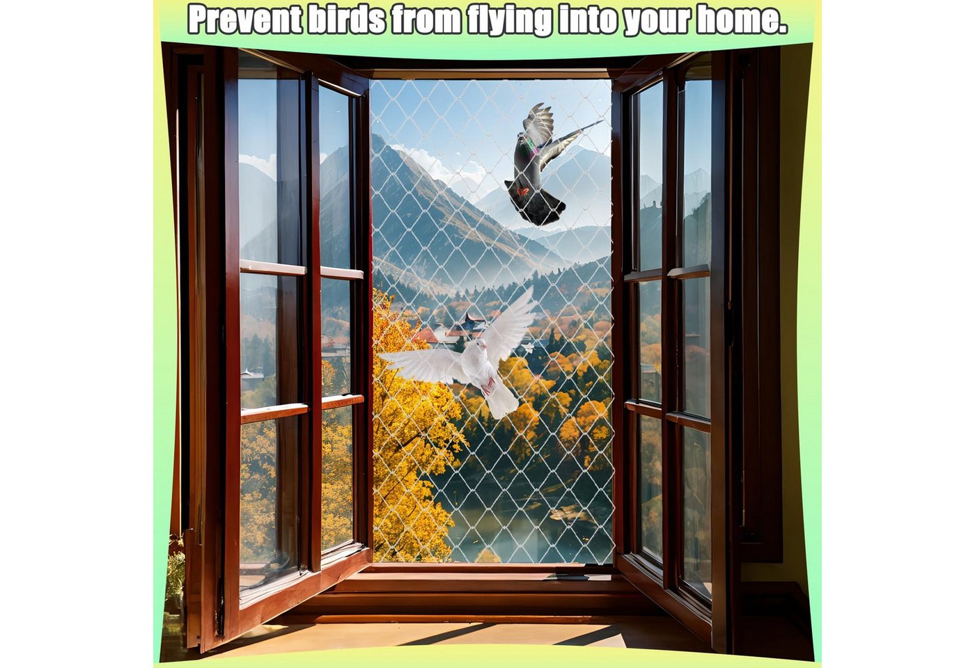Coonoor Schutznetz Transparent Vogelschutznetz, Transparentes Katzenschutznetz für Katzen, BxL: 3x6 m Bild 3