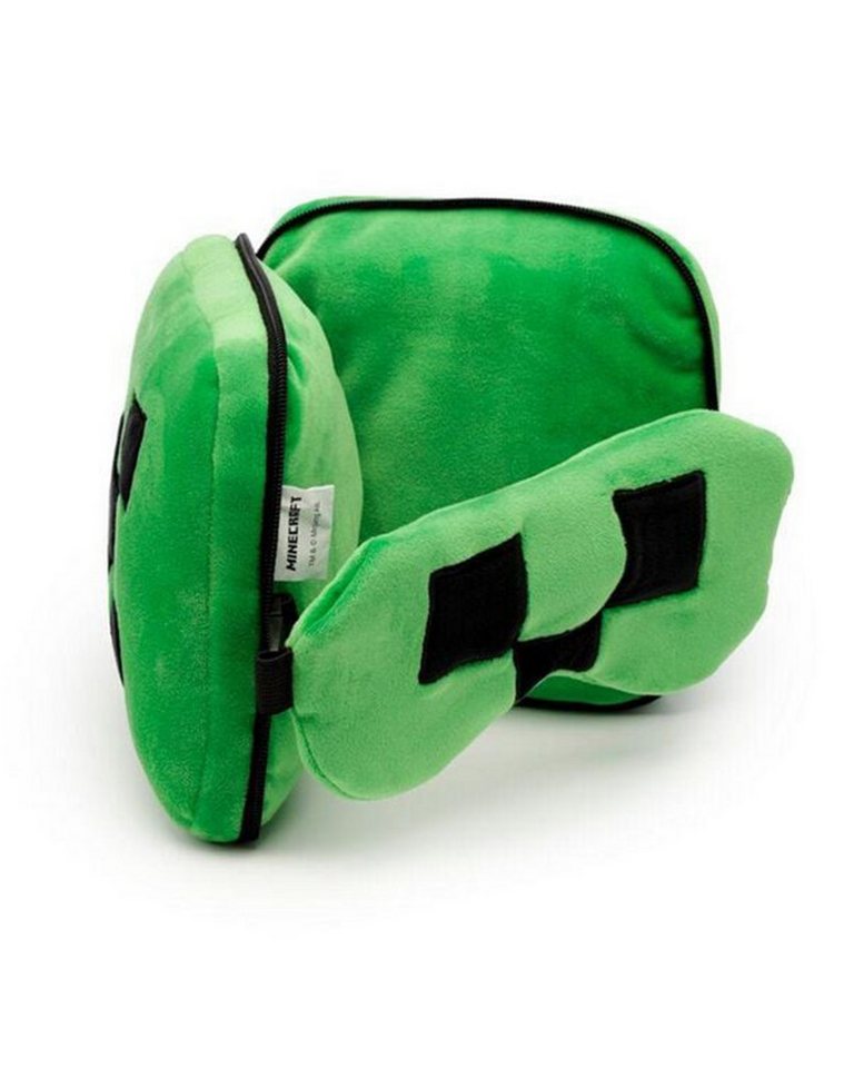Minecraft Zierkissen Minecraft Relaxeazzz Creeper Reisekopfkissen mit Augenmaske