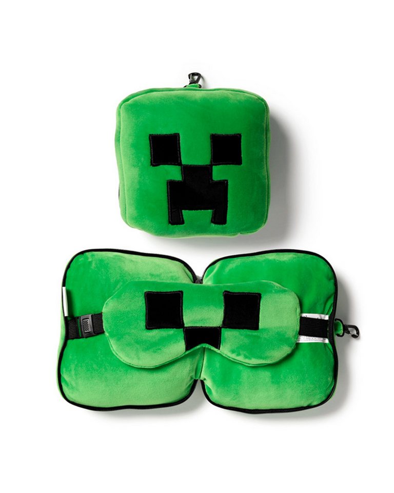 Minecraft Zierkissen Minecraft Relaxeazzz Creeper Reisekopfkissen mit Augenmaske Bild 2