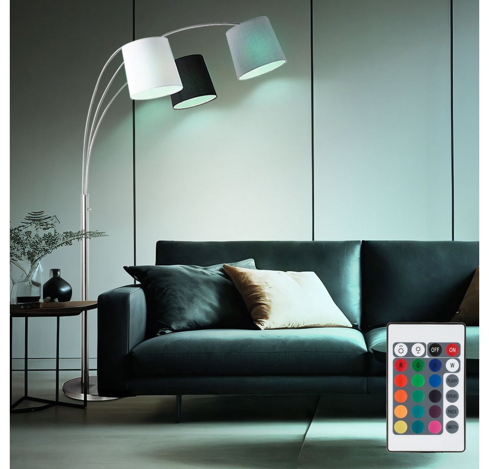 JUST LIGHT LED Stehlampe, Leuchtmittel inklusive, Warmweiß, Farbwechsel, Bogenstehlampe Stehleuchte Wohnzimmerlampe Dimmerr Fernbedienung LED