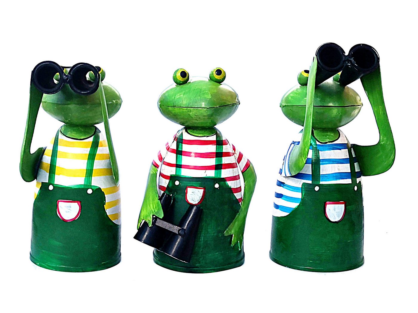 Paulslandhaus Gartenfigur Zaunhocker FROSCH mit FERNGLAS Pfostenhocker Spanner - Voyeurfrosch