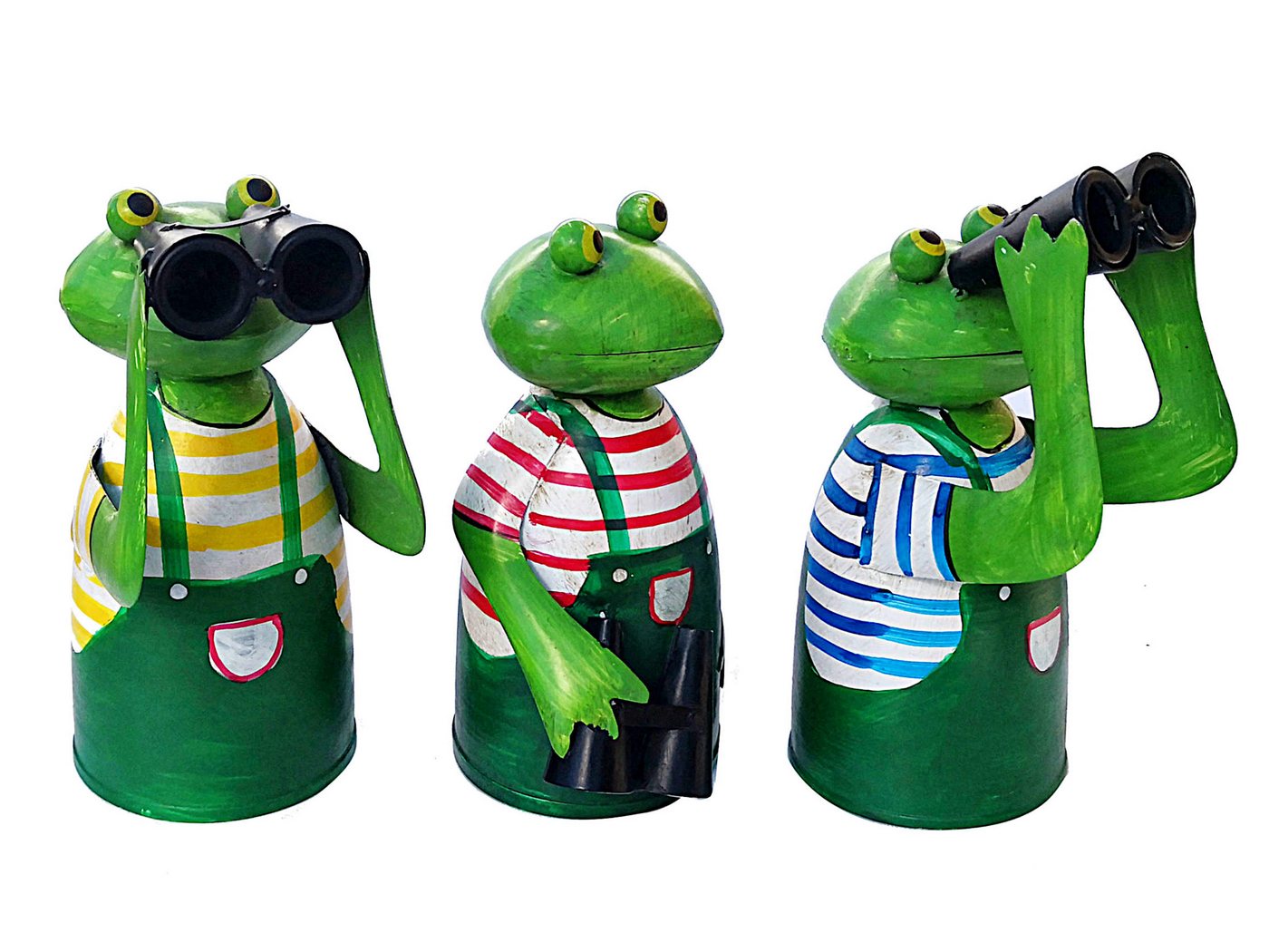Paulslandhaus Gartenfigur Zaunhocker FROSCH mit FERNGLAS Pfostenhocker Spanner - Voyeurfrosch Bild 3