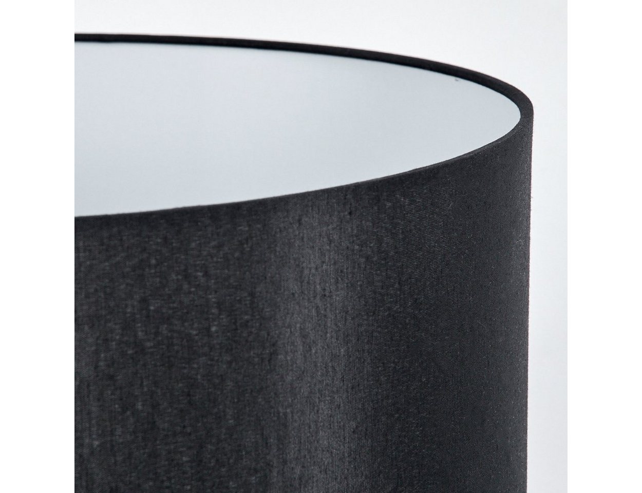 hofstein Stehlampe moderne Stehlampe aus Holz/Metall/Stoff in Natur/Schwarz/Weiß, ohne Leuchtmittel, mit rundem Schirm (38cm) u. Fußschalter, 1x E27, ohne Leuchtmittel Bild 2