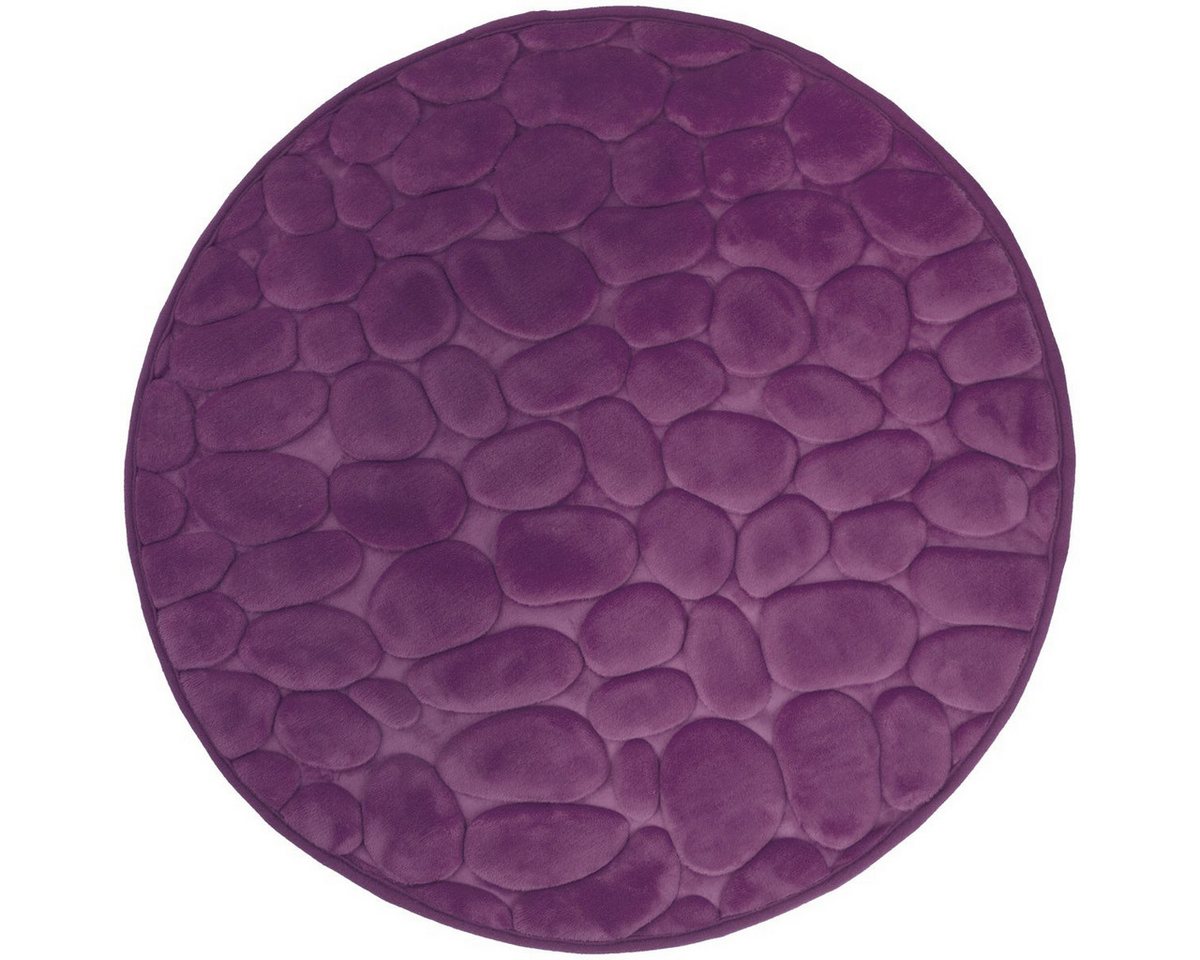 Euroshowers GmbH Badematte Memory Foam Bellarina Flieder Ø60 cm, Memory funktion, Rutschhemmende Beschichtung auf der Unterseite, 100% polyester, memory foam (stoppning), latex SBR, Rund, Memory funktion, Rutschhemmende Beschichtung auf der Unterseite