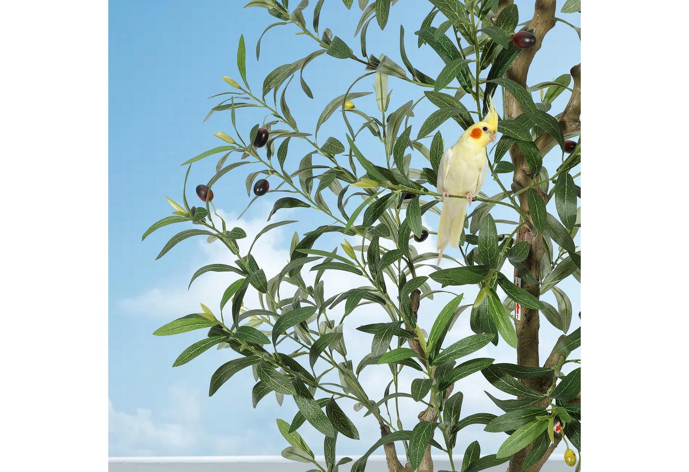 Kunstpflanze Künstliche Olivenbäume Indoor mit weißem Pflanzenplanter für Heimdekor, GarveeMore Bild 2