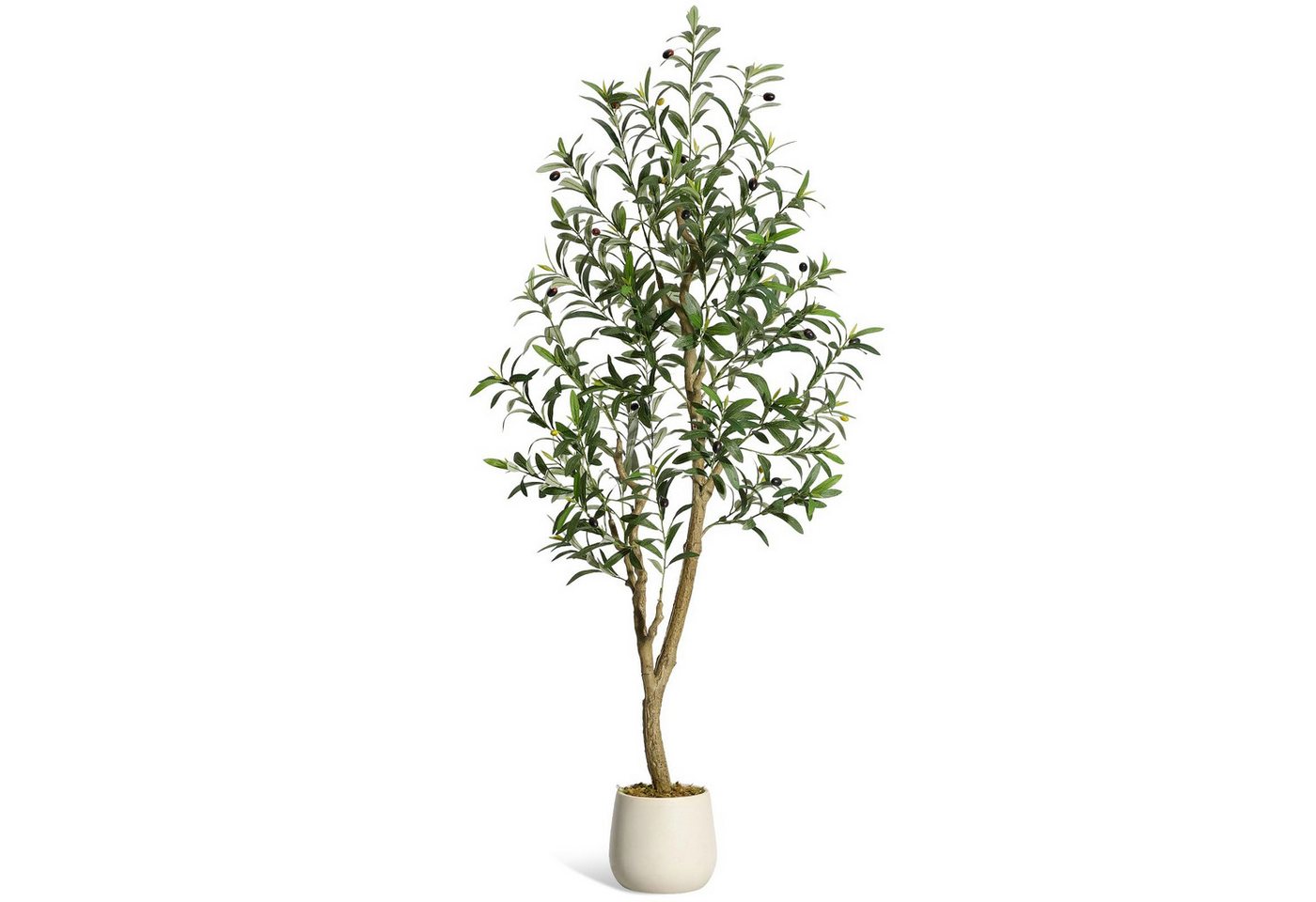 Kunstpflanze Künstliche Olivenbäume Indoor mit weißem Pflanzenplanter für Heimdekor, GarveeMore Bild 5