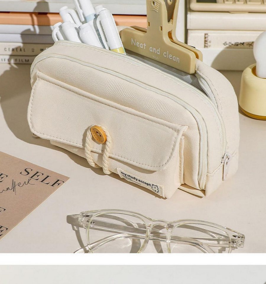 Coonoor Federmäppchen 4 Trennfach Multifunktional Etui, Grossem Mäppchen Aesthetic