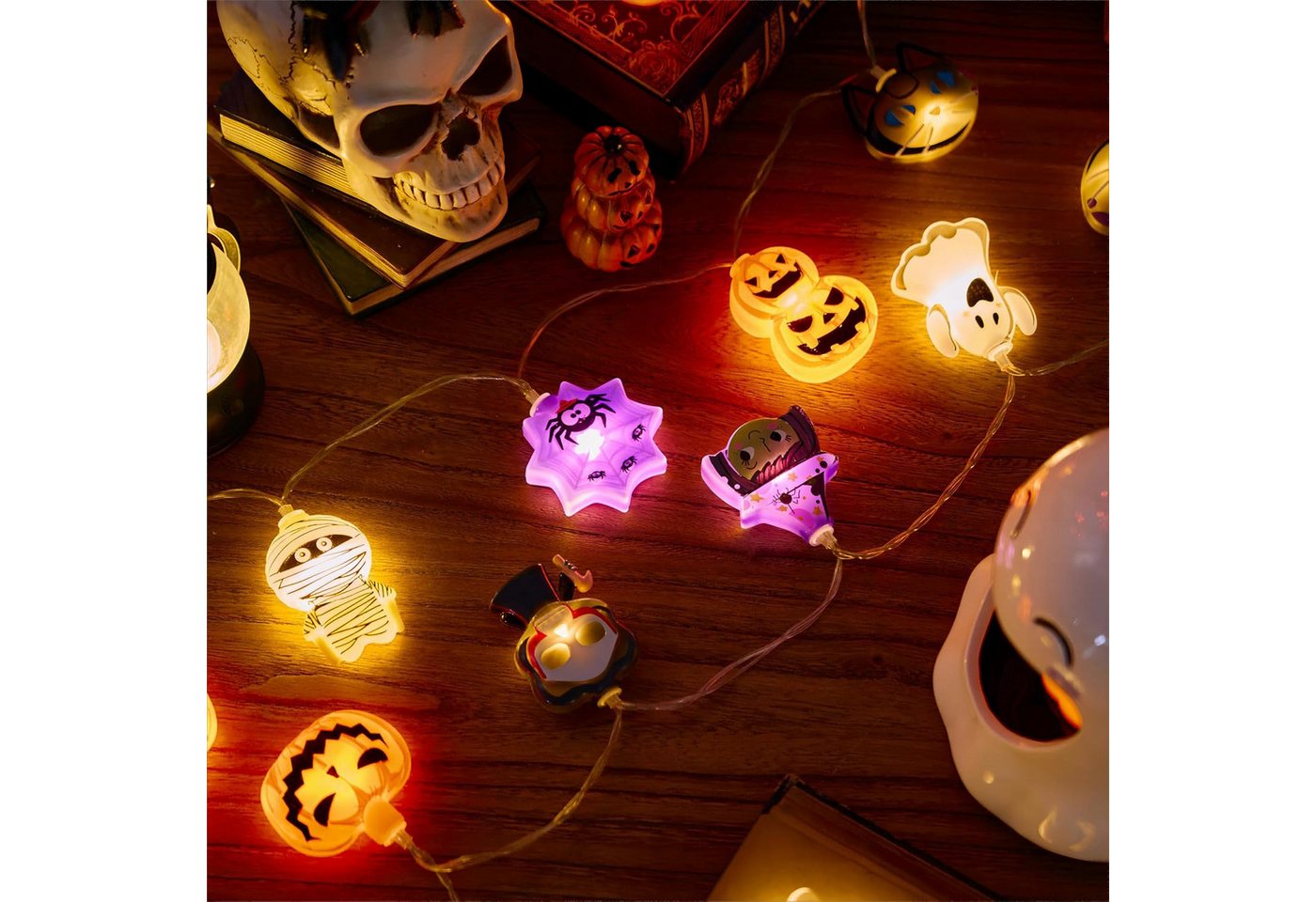 Coonoor LED-Lichterkette Halloween Lichterkette 3 m 20 LED Lichter Dekoration