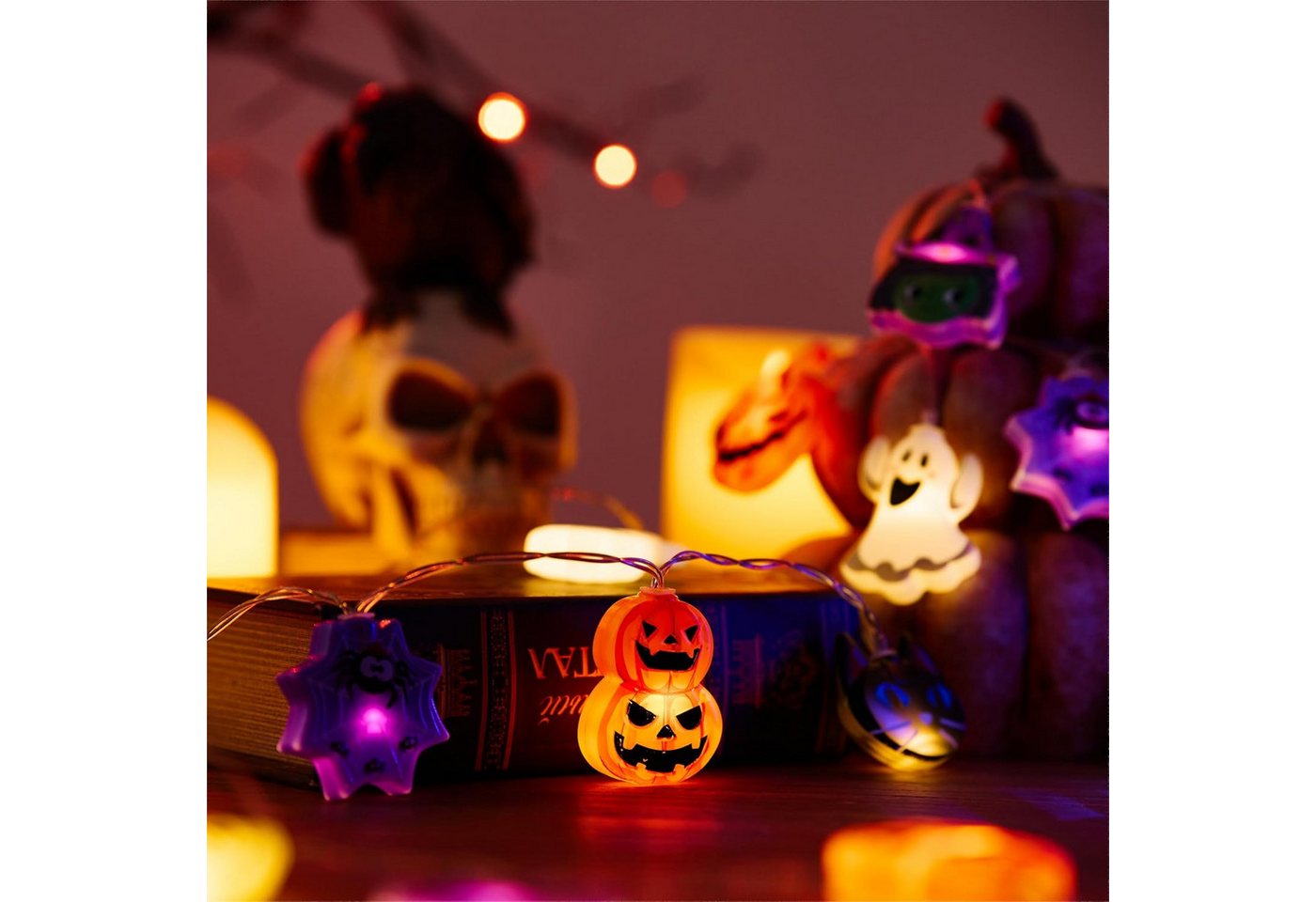 Coonoor LED-Lichterkette Halloween Lichterkette 3 m 20 LED Lichter Dekoration Bild 2