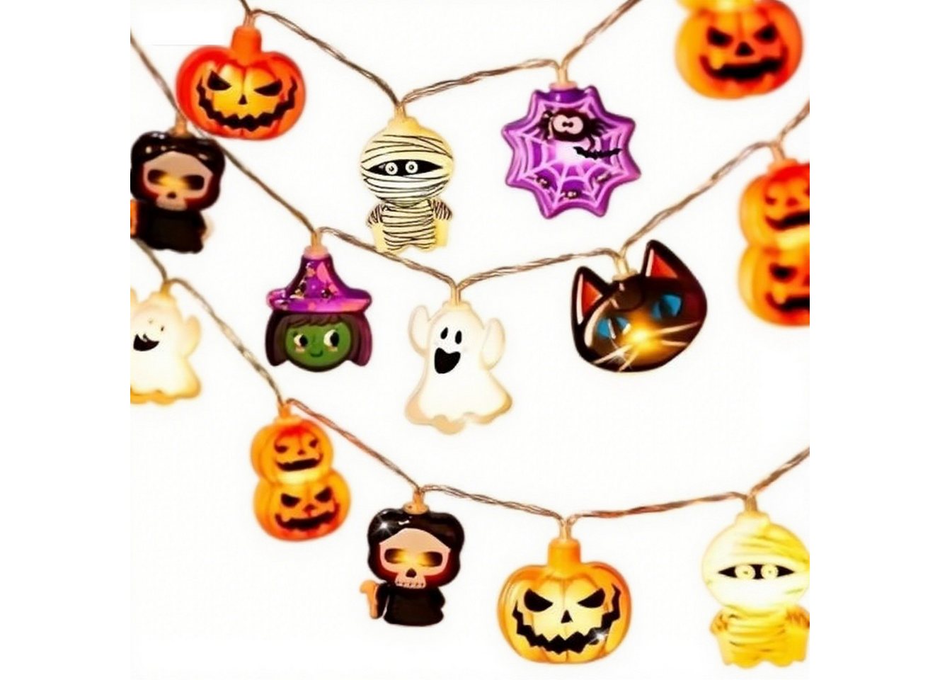 Coonoor LED-Lichterkette Halloween Lichterkette 3 m 20 LED Lichter Dekoration Bild 3