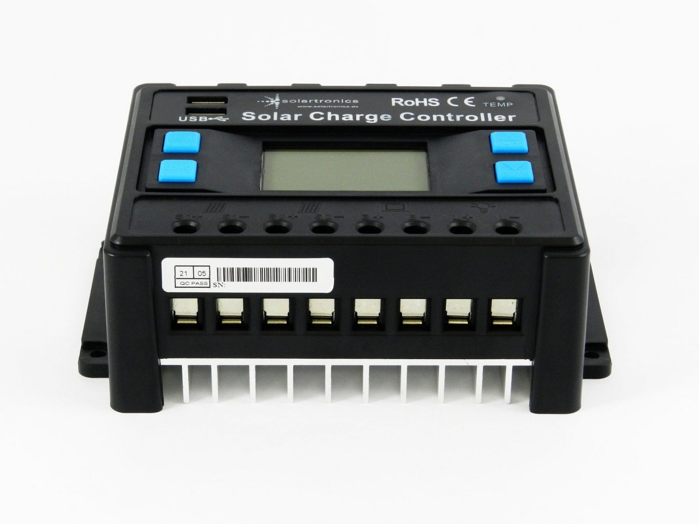 solartronics Solarmodul 10A - 40A Laderegler Solar 12V 24V, PWM Solarladeregler, LCD Anzeige