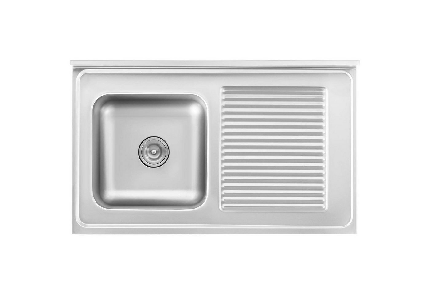 Royal Catering Edelstahlspüle 100 x 60 cm Spülenunterschrank Becken links 40 x 40 x 24 cm Aufkantung, 60/100 cm Bild 2