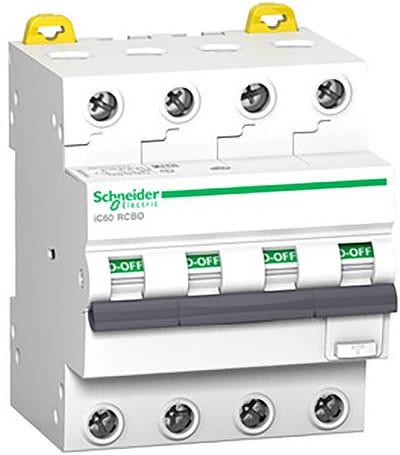 Schneider Electric Combination switch Acti 9 iC60 4P 25A 300mA C characteristic 6kA class A