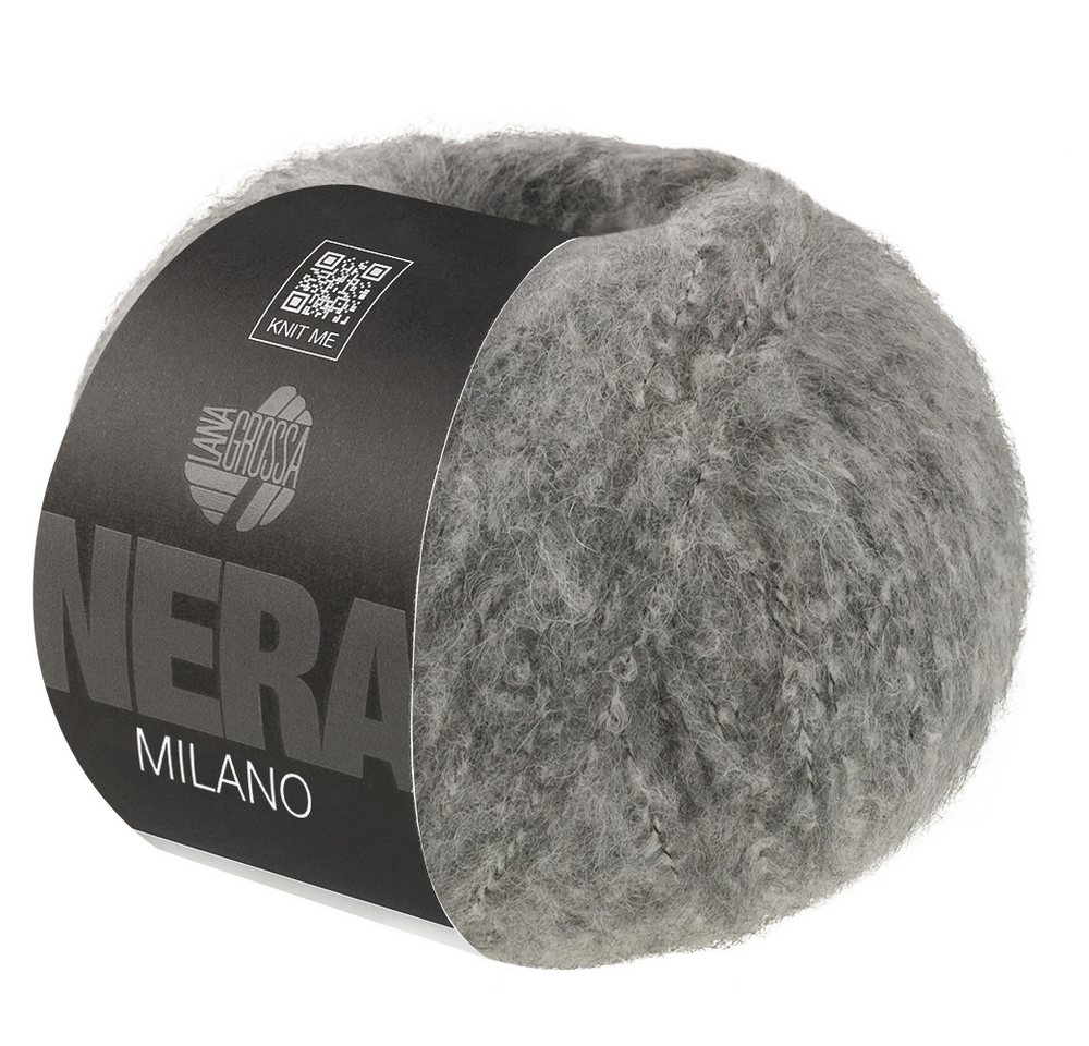 LANA GROSSA MILANO (NERA) Flauschiges Strickgarn mit elegantem Melange-Effekt Häkelwolle, 140 m (Weiches, gebürstetes Garn aus einer Mischung aus Baby-Alpaka und Merino), 50 g Bild 4