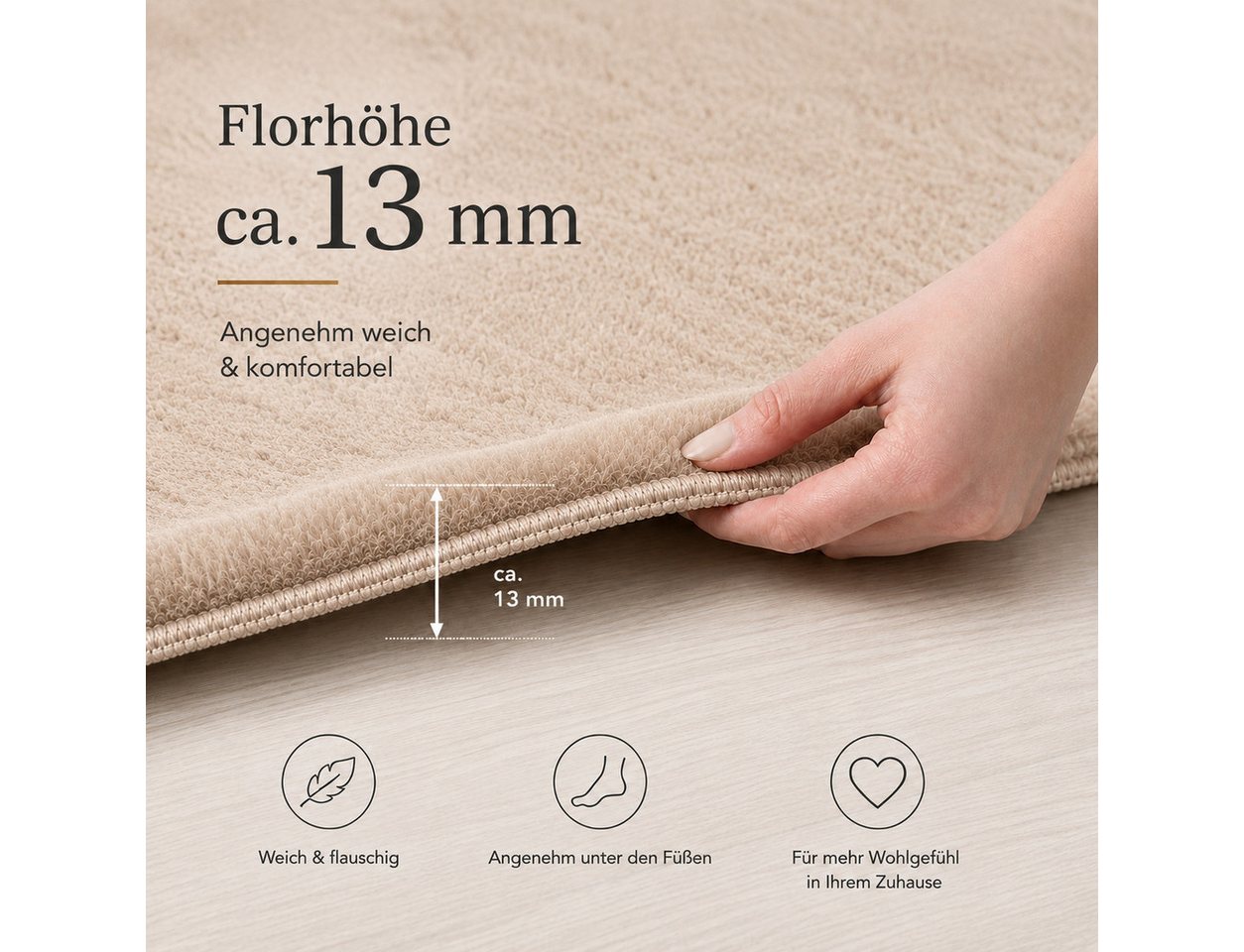 Carpetilla Teppich Waschbarer Teppich– Modern & Weich für Wohnzimmer, Schlafzimmer, Rechteckig