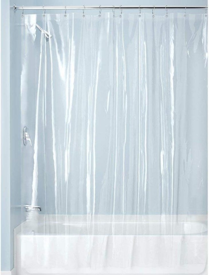 mDesign Badaccessoire-Set Duschvorhang XL Duschabtrennung Spritzschutz 243,8 cm lang mDesign T