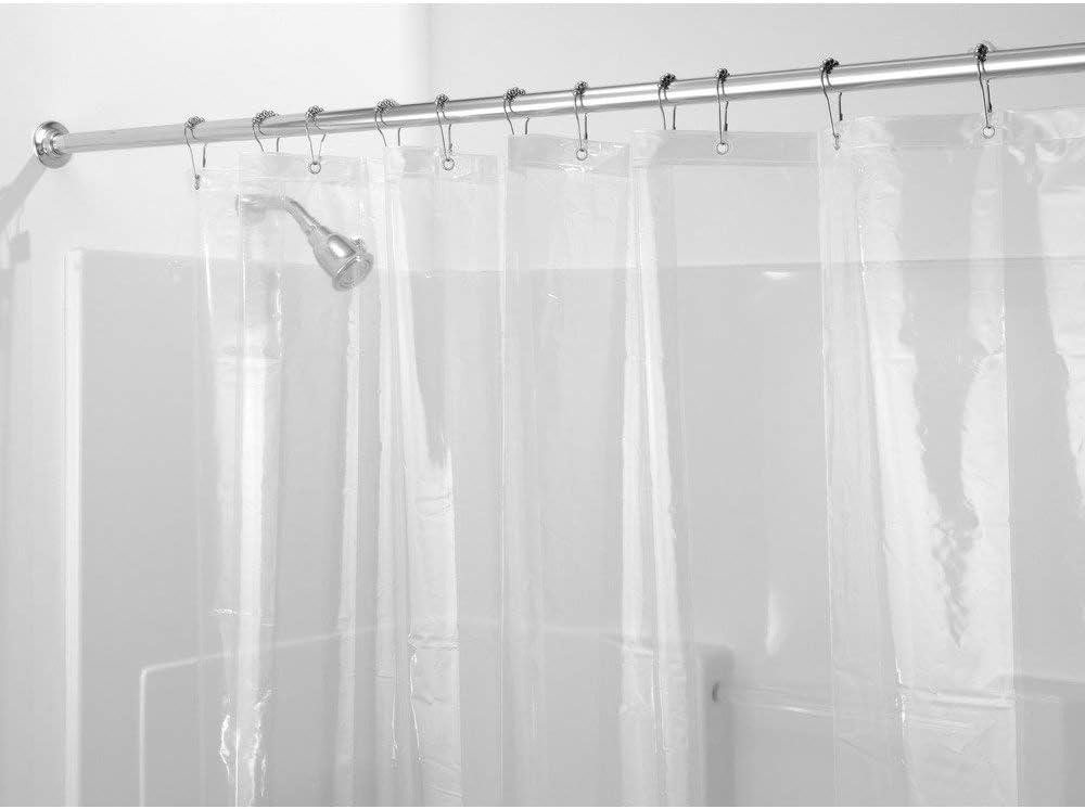 mDesign Badaccessoire-Set Duschvorhang XL Duschabtrennung Spritzschutz 243,8 cm lang mDesign T Bild 3