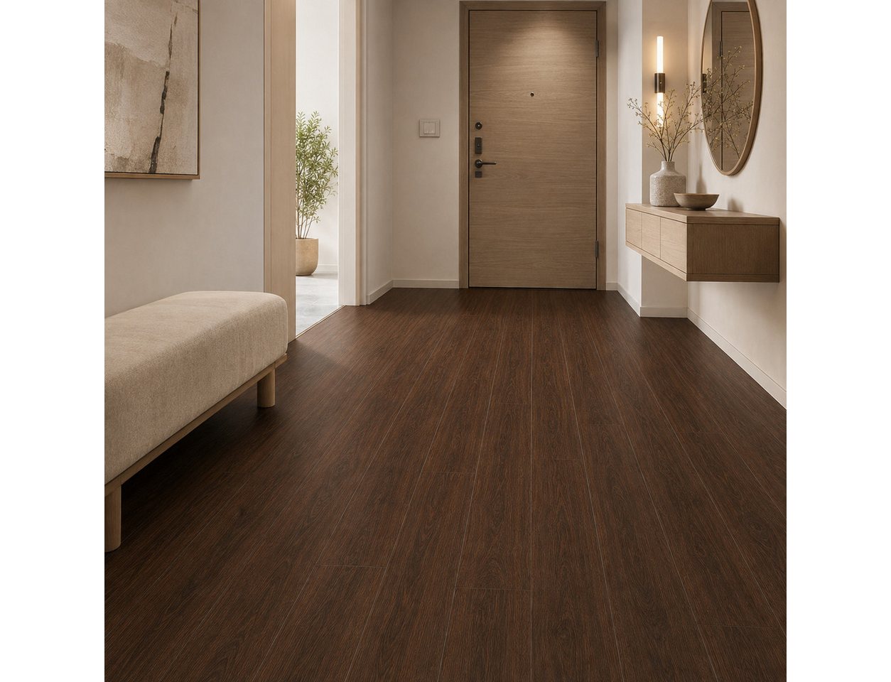 Berti Graf Designboden SPC Klick-Vinylboden 5 mm wasserfest in moderner Dielenoptik, kleberfrei, mit Trittschalldämmung, pflegeleicht