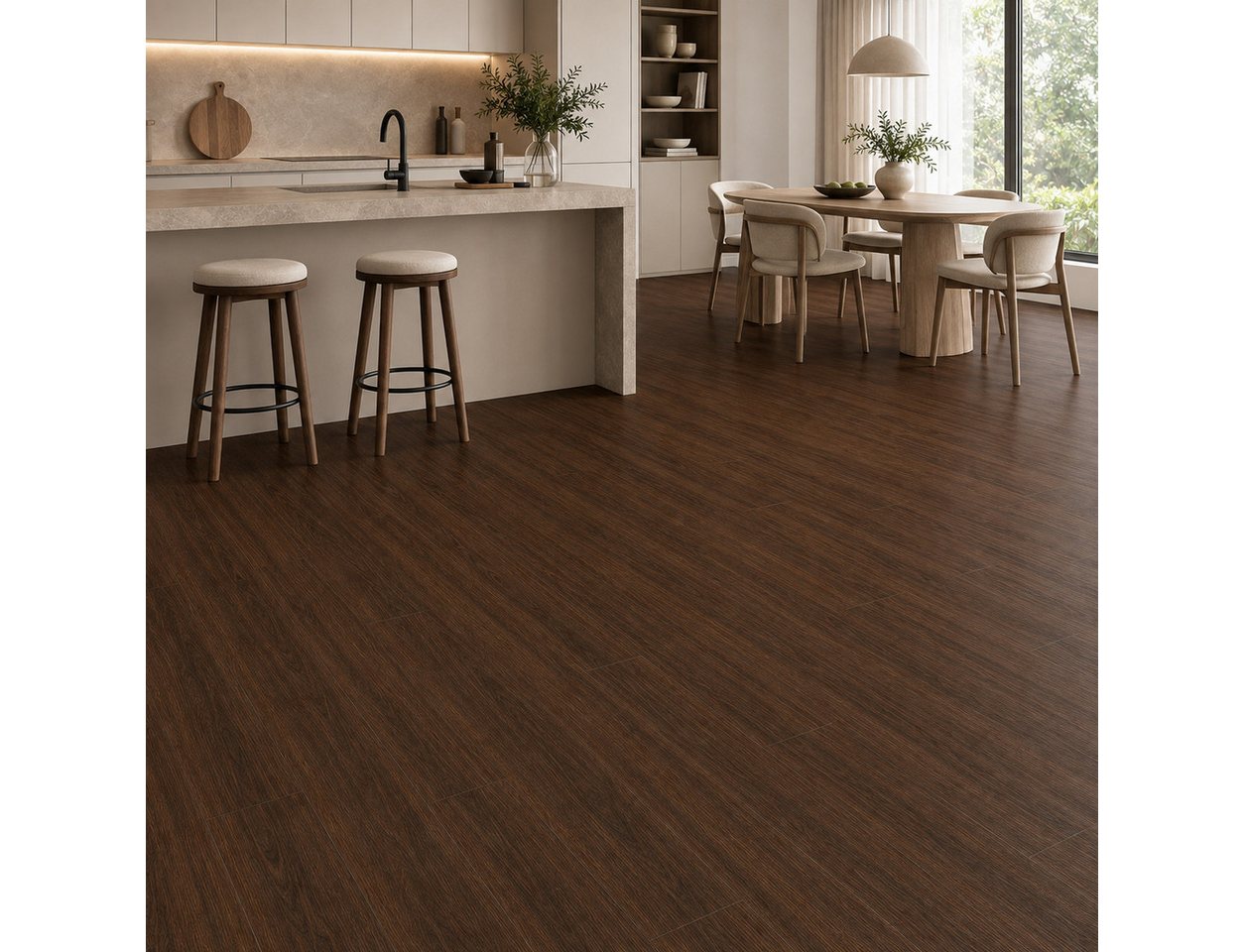 Berti Graf Designboden SPC Klick-Vinylboden 5 mm wasserfest in moderner Dielenoptik, kleberfrei, mit Trittschalldämmung, pflegeleicht Bild 2