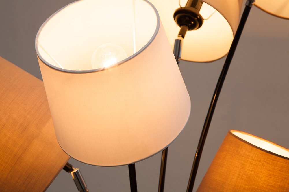 riess-ambiente Stehlampe LEVELS 176cm weiß / beige / braun, ohne Leuchtmittel, Wohnzimmer · Metall · Leinen · Marmor · Retro Bild 4