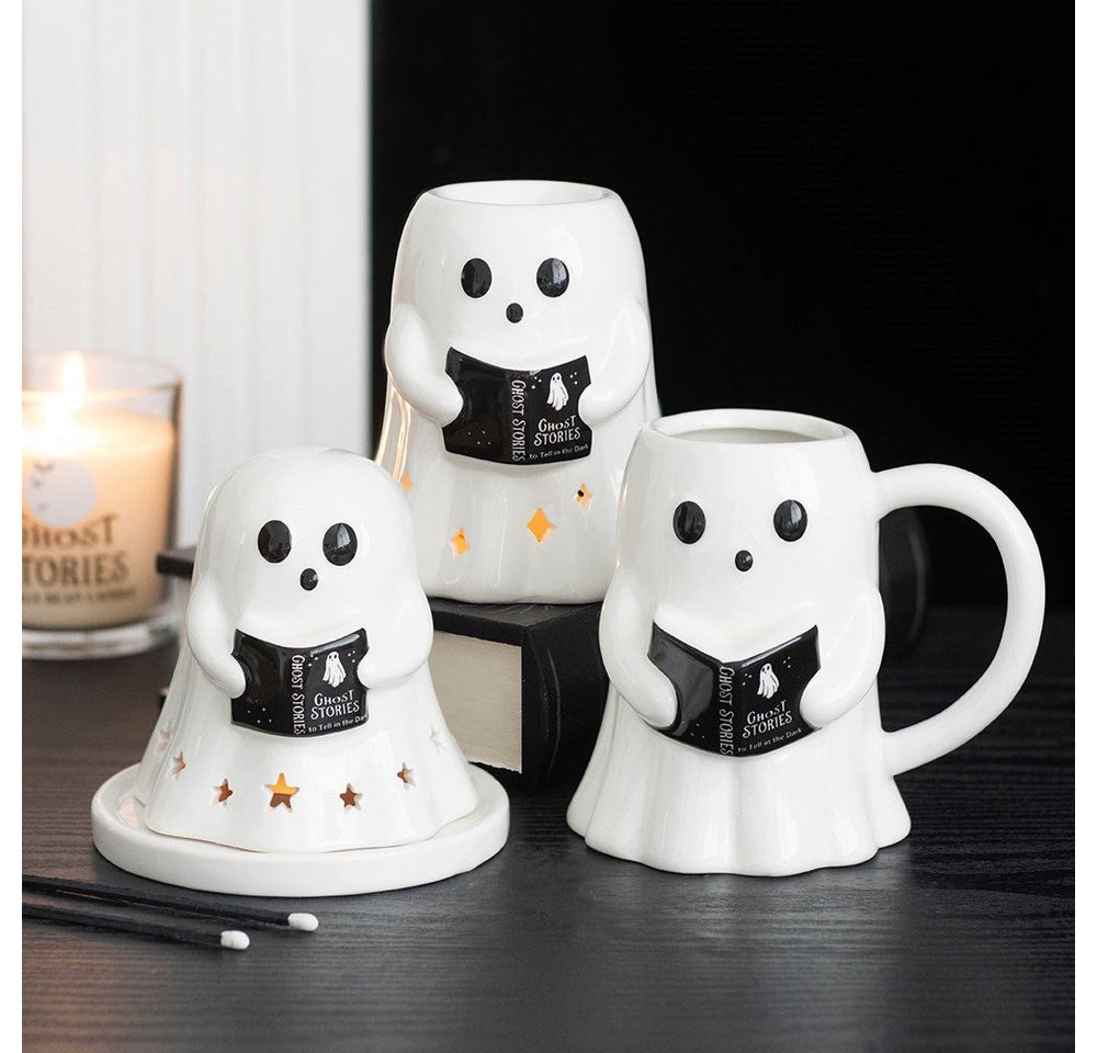 Something Different Duftlampe Ghost Stories Keramik Duftlampe – Geist mit Buch Halloween Bild 3