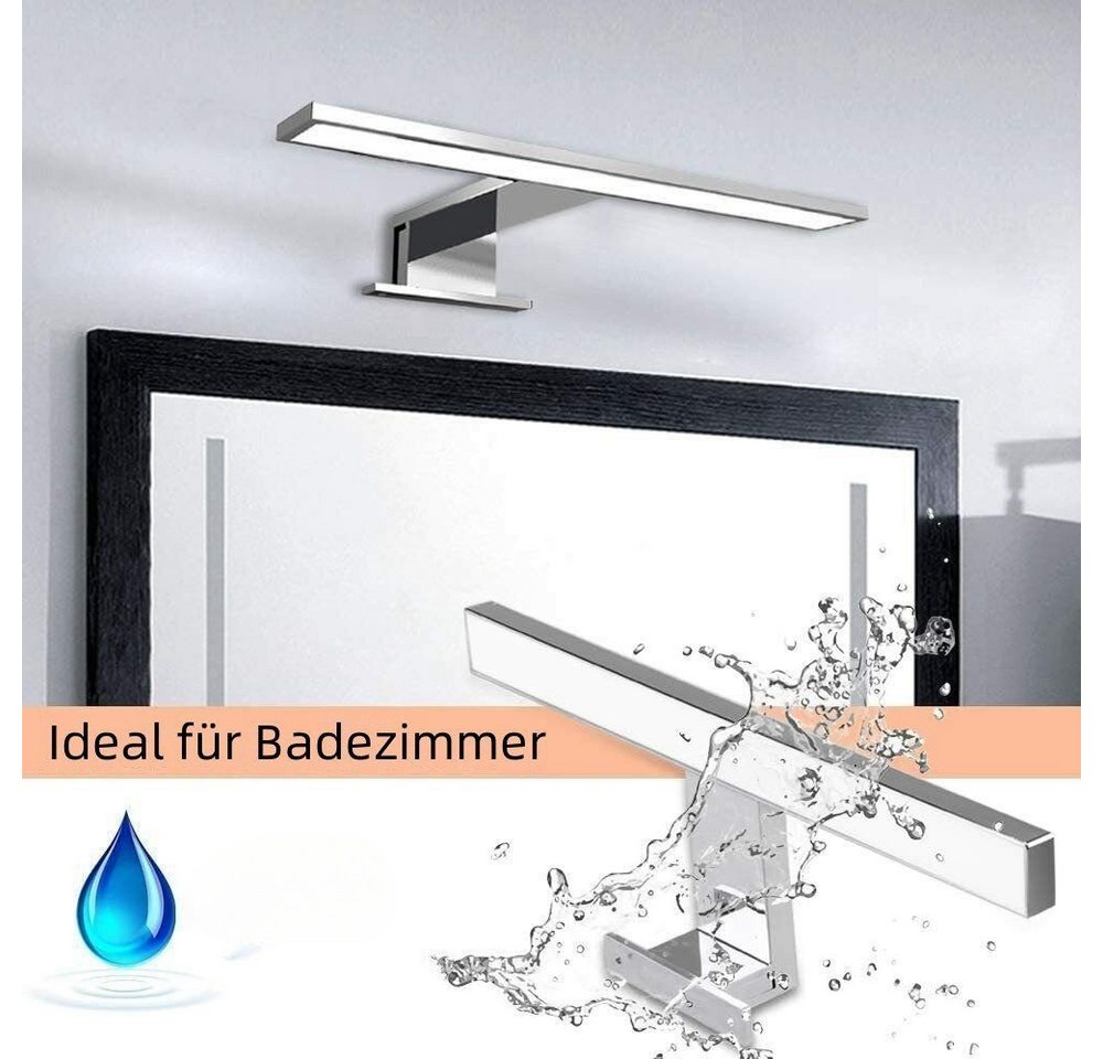 WILGOON Spiegelleuchte LED Wandleuchte, 30cm 60cm LED Spiegelleuchte 230V 8W/5W 400lm/650lm, LED fest integriert, Kaltweiß, Aufbauleuchte + Klemmleuchte,Schminklicht,Schrank-Beleuchtung 230V Bild 5