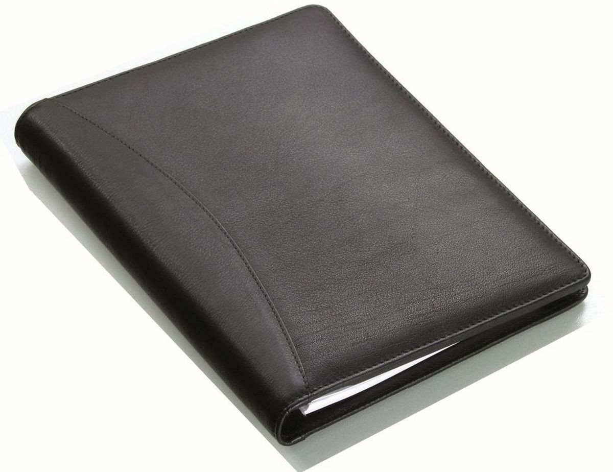 Alassio® Schreibmappe Schreibmappe Bormio A5 Lederimitat schwarz