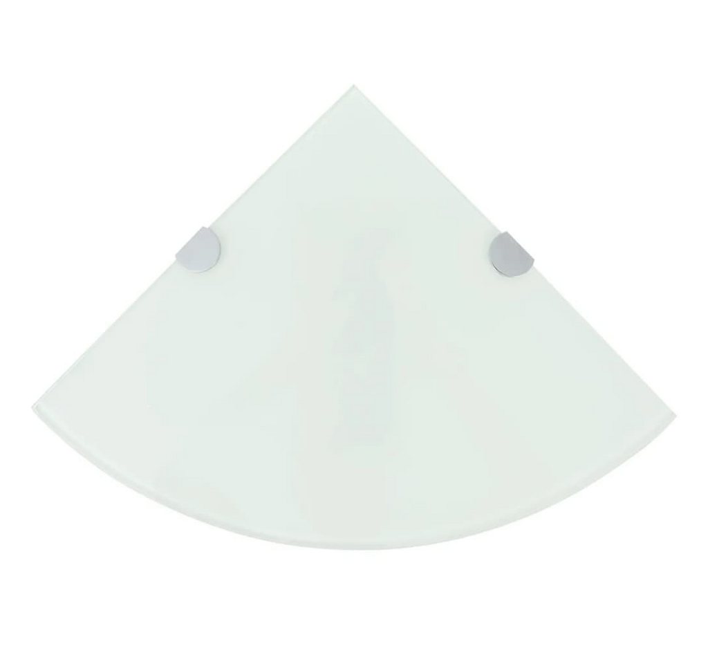 furnicato Wandregal Wand-Eckregal 25 x 25 cm Weiß, 2-tlg., Belastbares Glaseckregal mit 15kg Tragkraft für dein Badezimmer