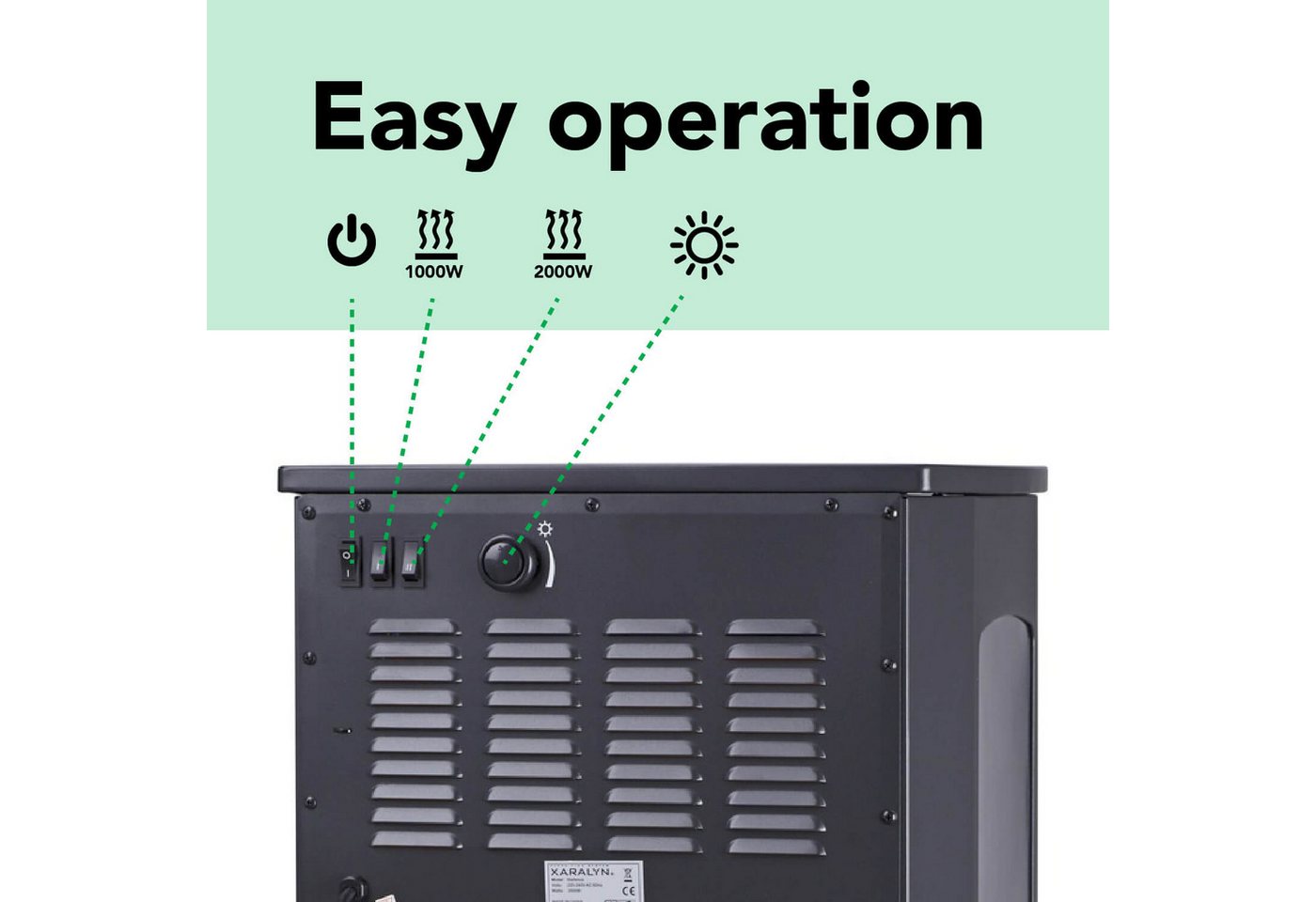 XARALYN Dekokamin Elektrokamin - Olaf - 2000 Watt Heizung - Freistehender runder Kamin (1-St)