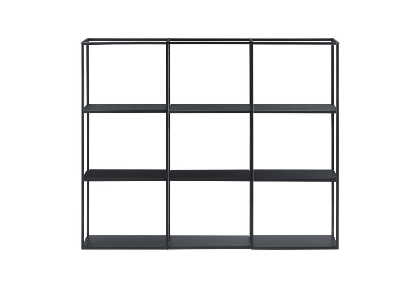 en.casa Wandregal, »Jelsa« Metallregal mit 9 offenen Ablagen Schwarz 130 x 18 x 110 cm Bild 2