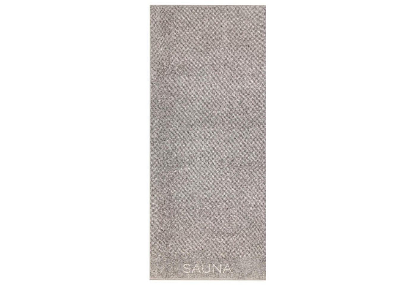 Cawö Saunatuch PURE, B 80 cm, L 200 cm, Grau, Sauna-Schriftzug, Frottee (1-St), 100 % Baumwolle Bild 2