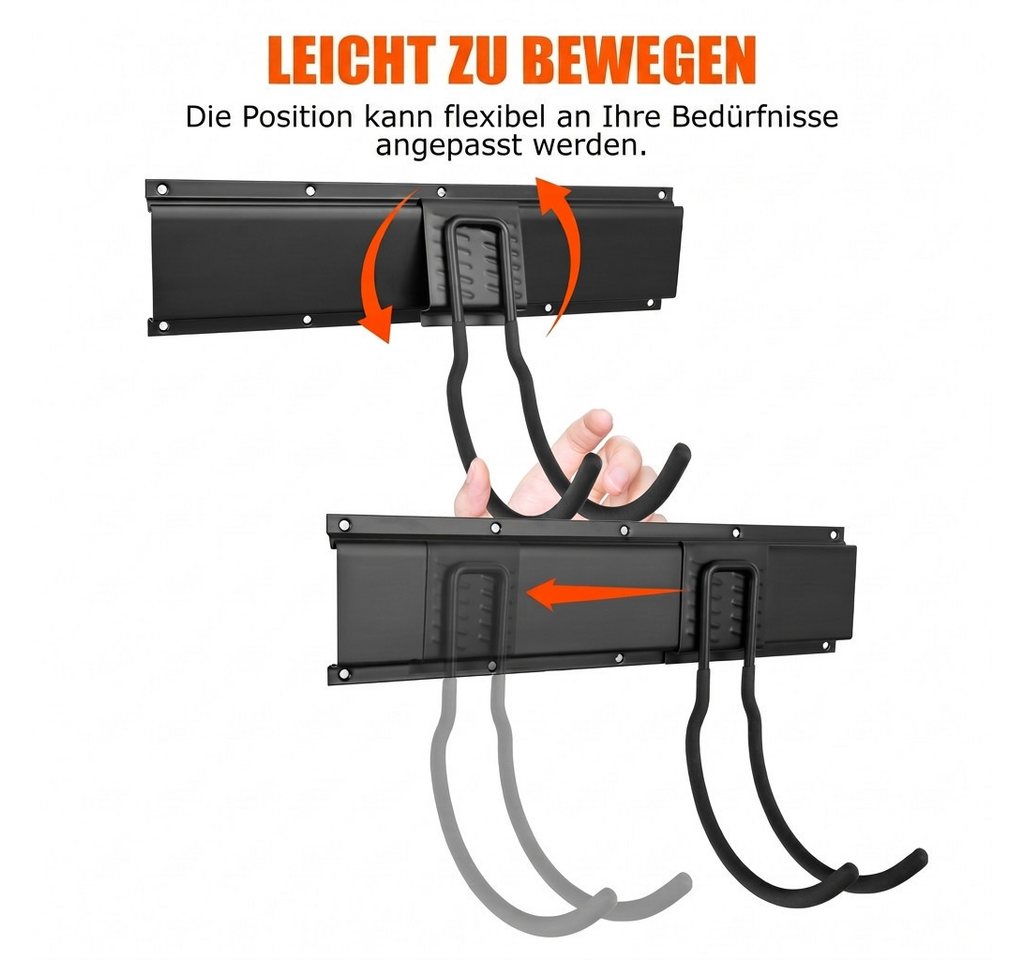 XEOOCE Klemmhalter 80-Zoll-Werkzeug-Wandhalterung mit 15 Haken und 2 Gurten, 6-tlg.