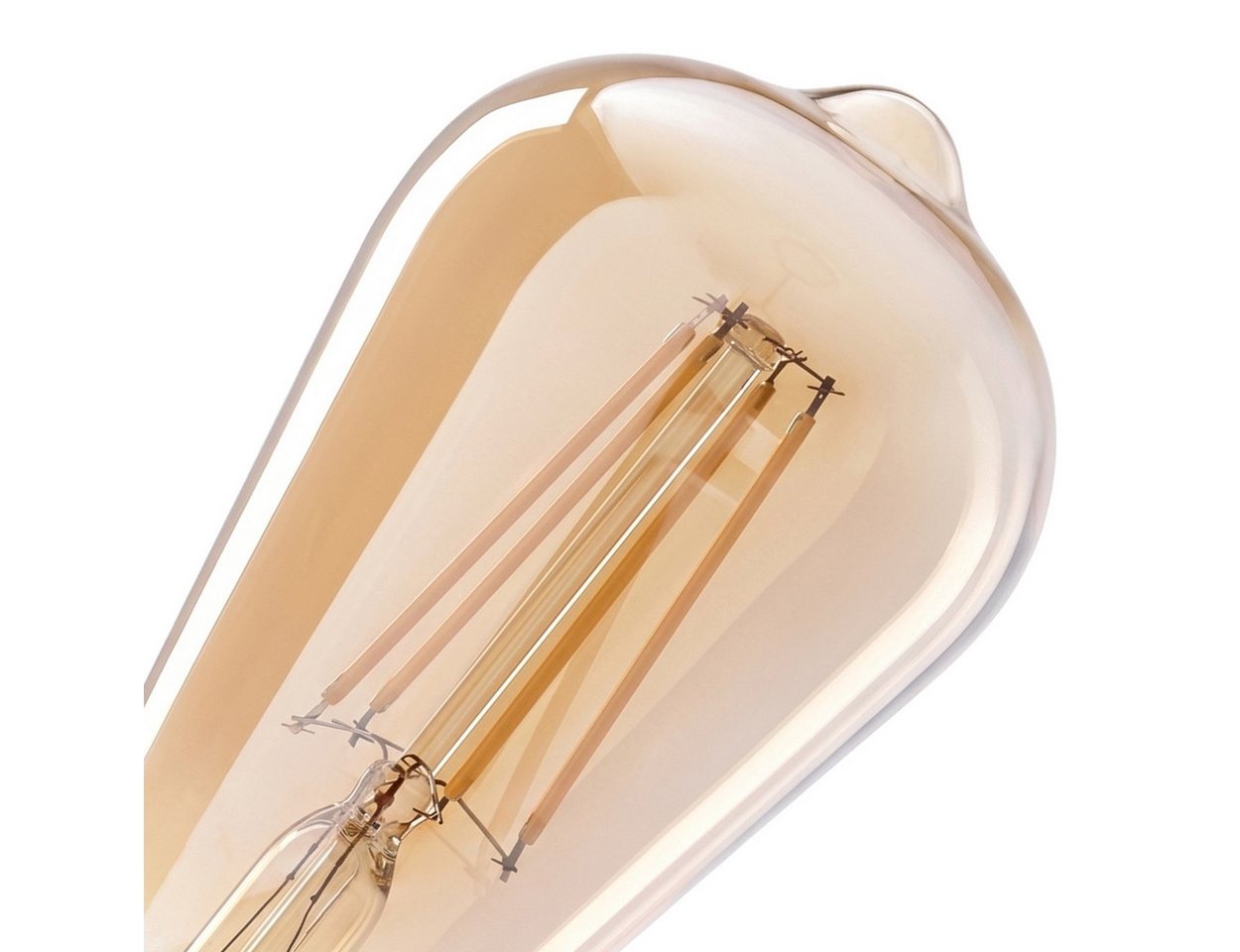 hofstein LED-Leuchtmittel 4er Set Glühbirne Warmweiß dimmbar 6 Watt, E27, 2700 Kelvin, 720 Lumen, Edison Vintage, Filament, Amber Bild 4