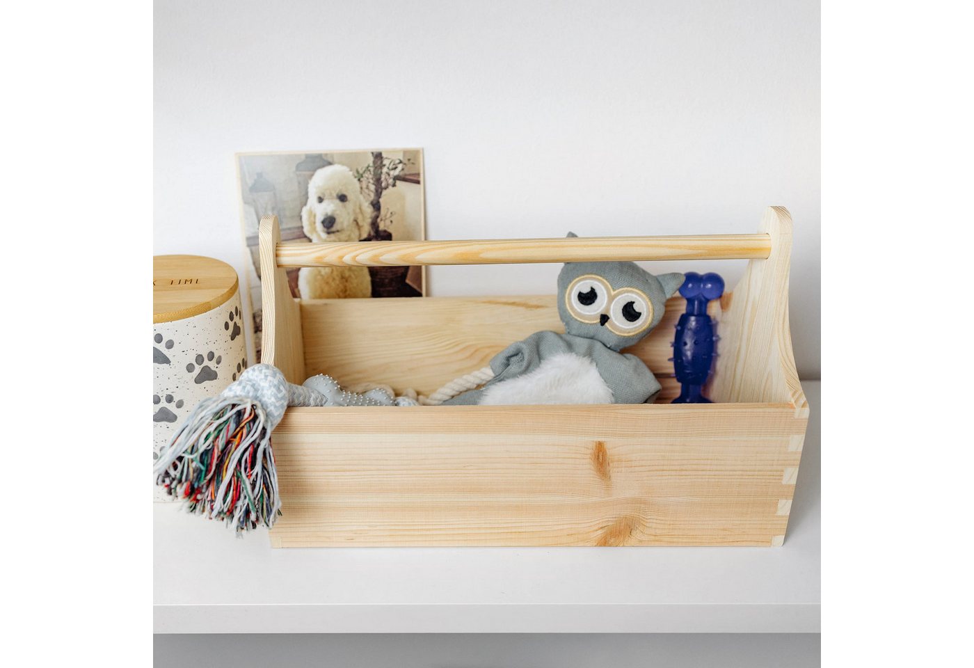 Creative Deco Werkzeugkoffer Werkzeugkasten aus Holz 34 x 18 x 20,5 cm Toolbox