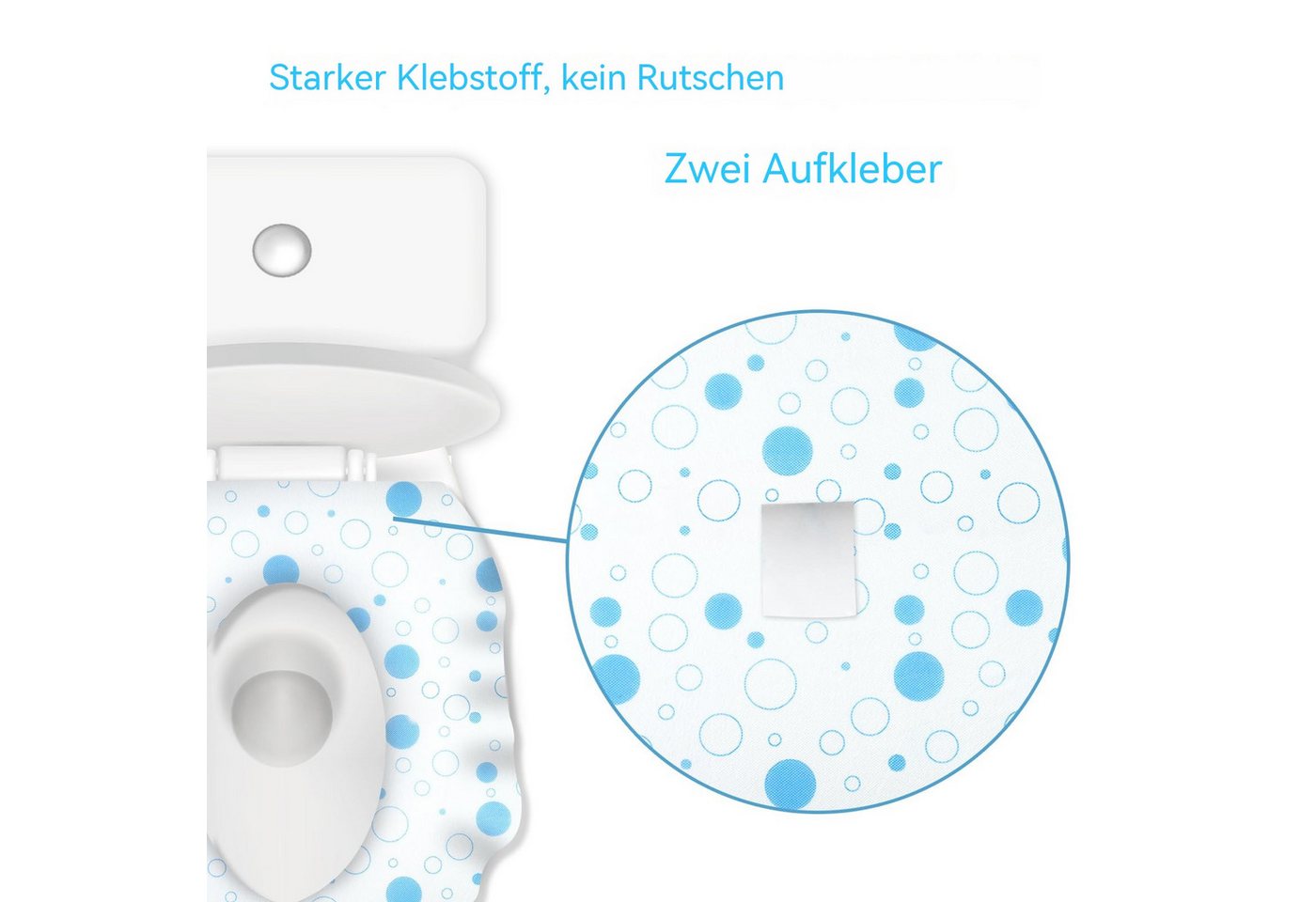 Diwzbyn WC-Deckelbezug Einweg Toilettensitzbezug, spülbare WC Toilettenauflage für Unterwegs, Vliesstoff, 10PCS, Universal Rutschfester Wasserdichter Und Antibakterieller