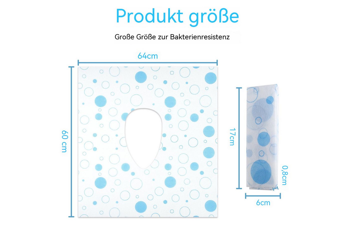 Diwzbyn WC-Deckelbezug Einweg Toilettensitzbezug, spülbare WC Toilettenauflage für Unterwegs, Vliesstoff, 10PCS, Universal Rutschfester Wasserdichter Und Antibakterieller Bild 2