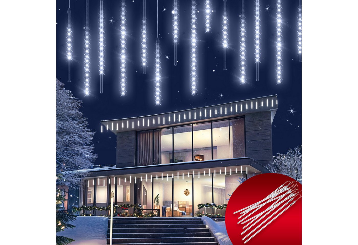 monzana Lichterkette, Meteorschauer 480 LED Außen Wasserdicht 10 Röhre je 50 cm Bild 2