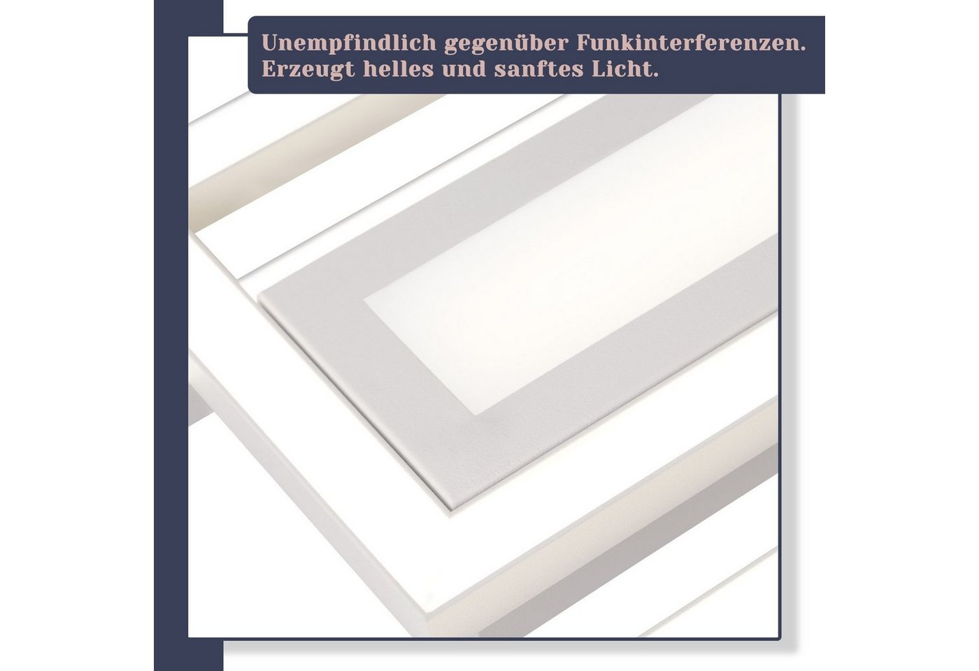Nettlife LED Deckenleuchte Modern Dimmbar Schwarz 50W 95CM Geometrisch Deckenlampe, Dimmbar mit Fernbedienung, LED fest integriert, für Wohnzimmer Schlafzimmer Küche Flur Büro Bild 3