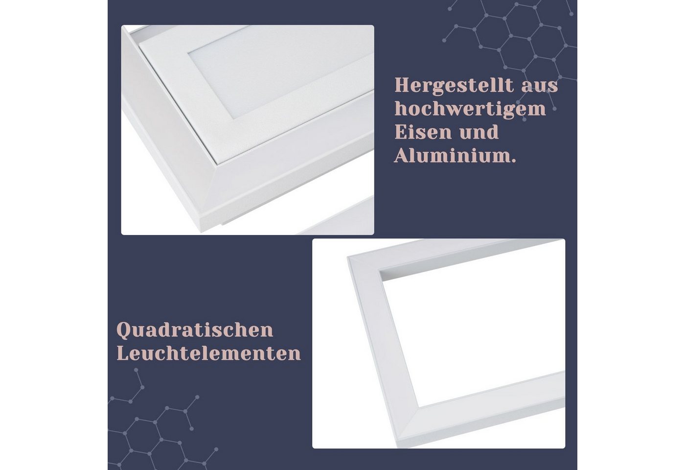 Nettlife LED Deckenleuchte Modern Dimmbar Schwarz 50W 95CM Geometrisch Deckenlampe, Dimmbar mit Fernbedienung, LED fest integriert, für Wohnzimmer Schlafzimmer Küche Flur Büro Bild 4