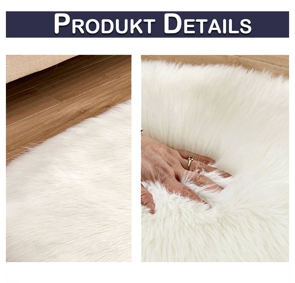 BTTO TEPP Hochflor-Teppich Fellteppich,Herz Teppich, Faux Lammfell Schaffell Weicher Teppich, Herzform 40*50cm, Weich und Flauschig,Herzform 30*40cm/40*50cm/70*90cm
