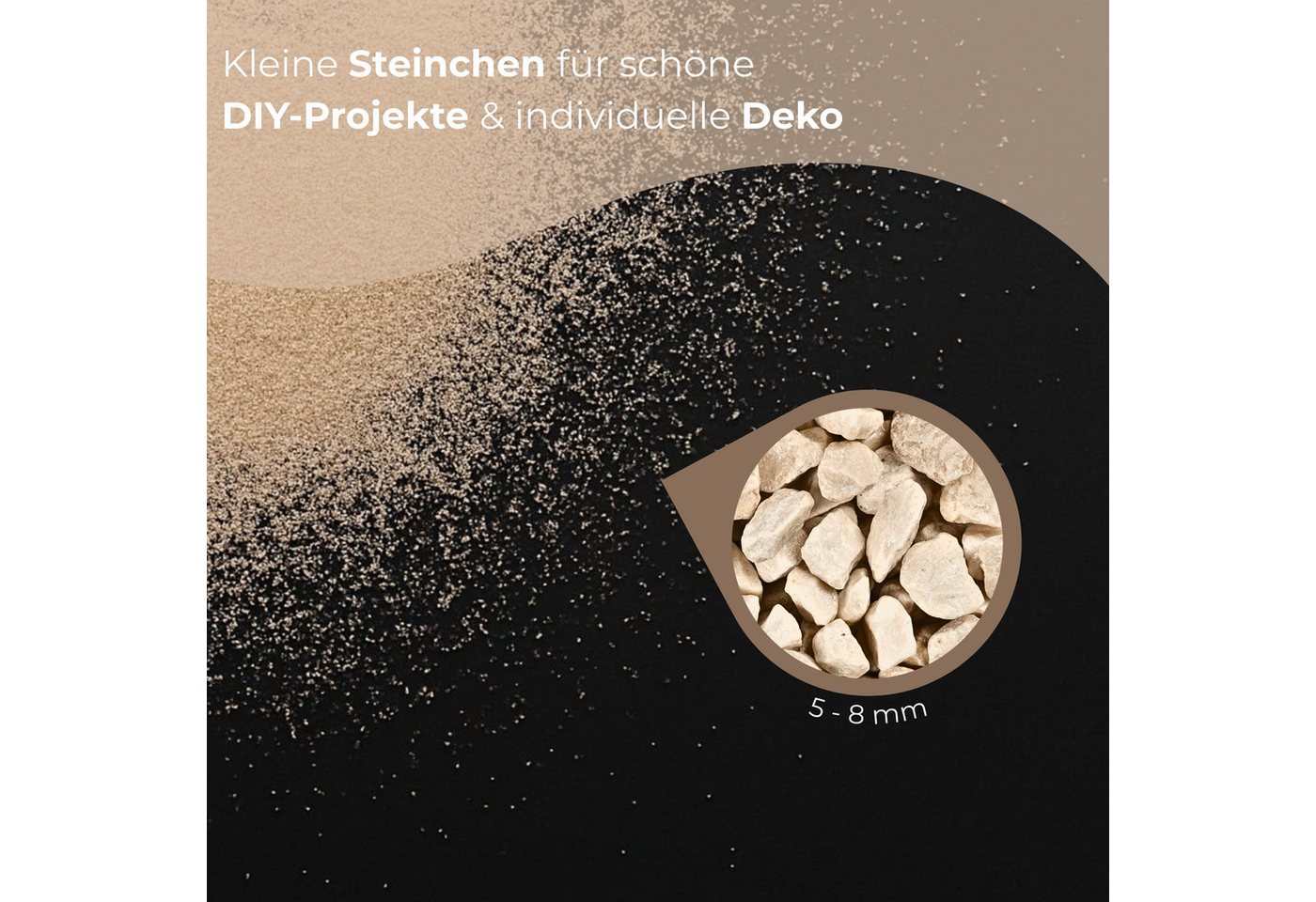 matches21 HOME & HOBBY Deko-Granulate Deko-Steine 5 KG creme Ø 5-8 mm Vasen Glas-Füllung Streudeko, (1 St), Farbiges Deko-Granulat als bunte Tischdeko Hochzeitsdeko Bild 2