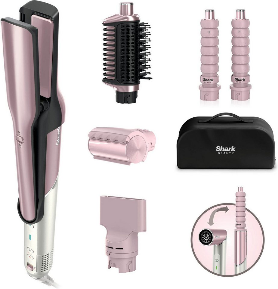 Shark Haarstyler Glam Multistyler HD6051SEUPK für glatte Haare, Wellen und Locken, Keramik-Beschichtung, hitzekontrollierte Keramik und Luftstrom ermöglichen jeden Style Bild 2