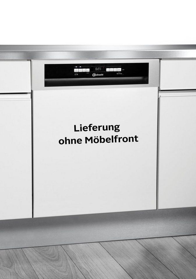 BAUKNECHT teilintegrierbarer Geschirrspüler OBBC Ecosilent2 7540, 8,9 l, 14 Maßgedecke, ActiveDry – automatische Türöffnung für bessere Trockungsergebnisse