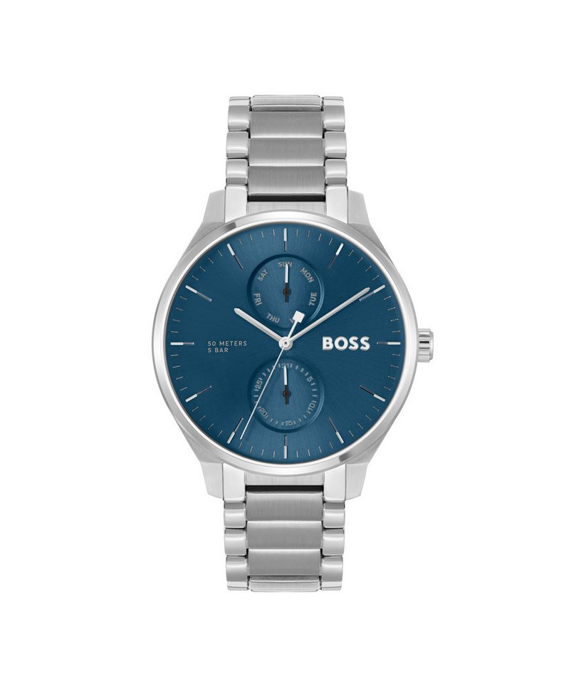 BOSS Multifunktionsuhr TYLER 1514106, Quarzuhr, Armbanduhr, Herrenuhr, Edelstahlarmband, analog