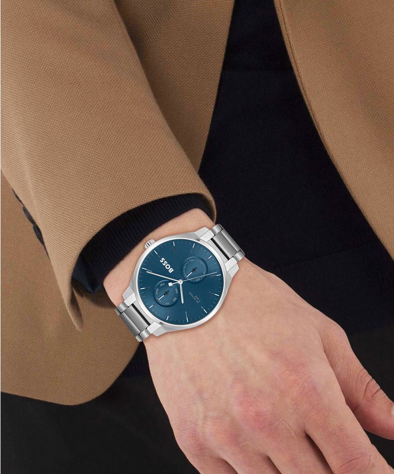 BOSS Multifunktionsuhr TYLER 1514106, Quarzuhr, Armbanduhr, Herrenuhr, Edelstahlarmband, analog Bild 3